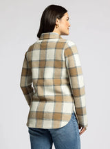 Leah Plaid Jacket Cream Grey Bronze