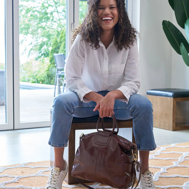 Shelia Polished Leather Large Satchel