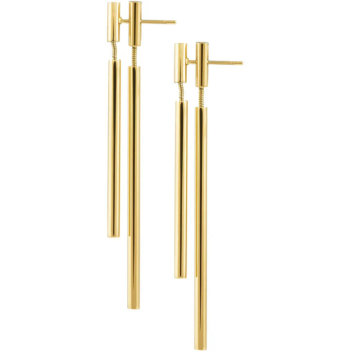 Double Bar Earrings - Gold