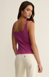 Niko Scallop Rib Tank Top Berry Blush
