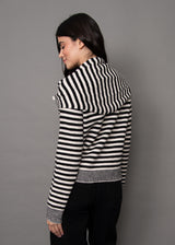 Neela Scarf Striped Sweater Black Winter White