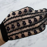 Daisy Floral Mesh Ankle Socks Black