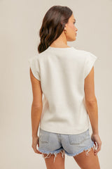 Muscle Crew Neck Sweater Tank Off White