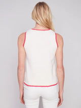 Crochet Edge Knit Tank Natural