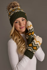 Diamond Pattern Knit Mittens