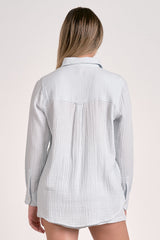 Gauze Button Down Shirt Light Blue