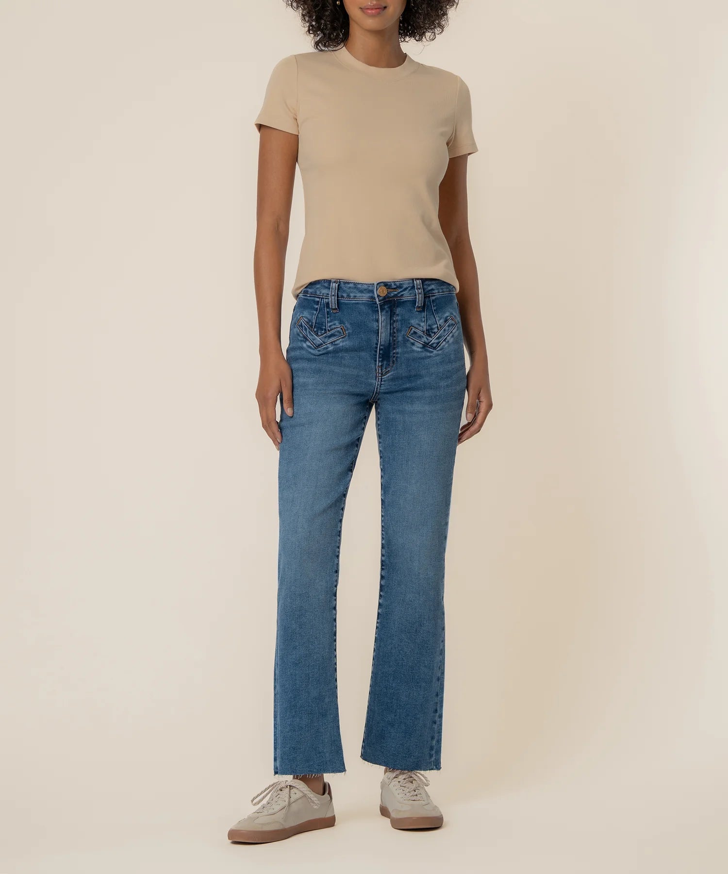 Kelsey Ankle Flare Fake Welt Pocket Jeans Excitement