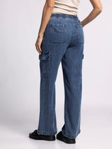 Rhoda Cargo Pants Dark Denim Wash