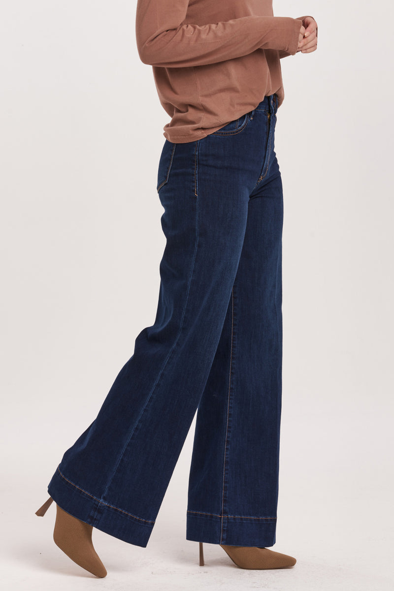 Fiona Wide Leg Super High Rise Clean Hem Jeans Star Demand