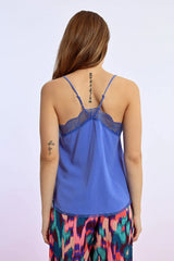 Lace Edging Cami Blue
