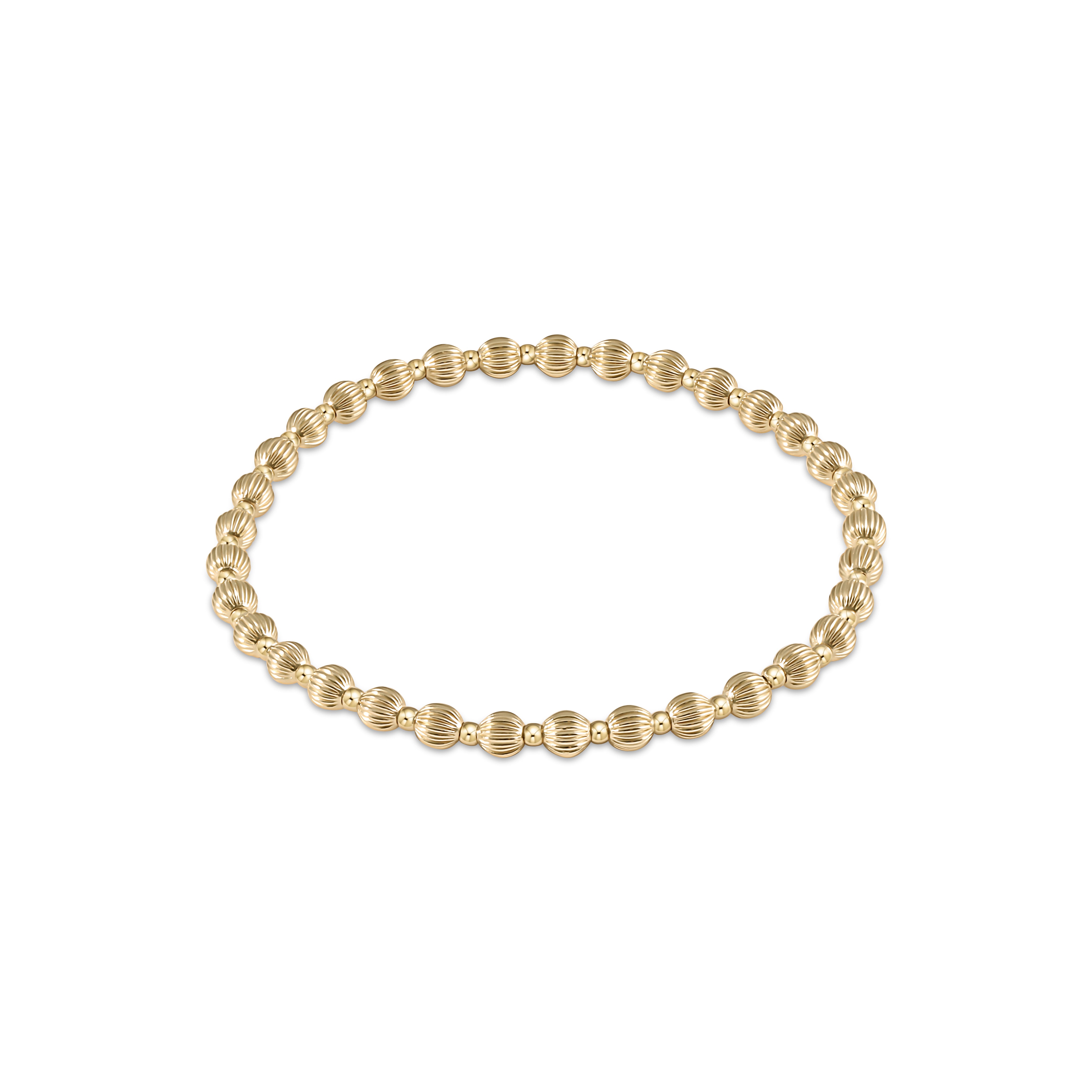 Dignity Grateful Pattern Bead Bracelet Gold