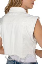 Cropped Sleeveless Jacket Bright White