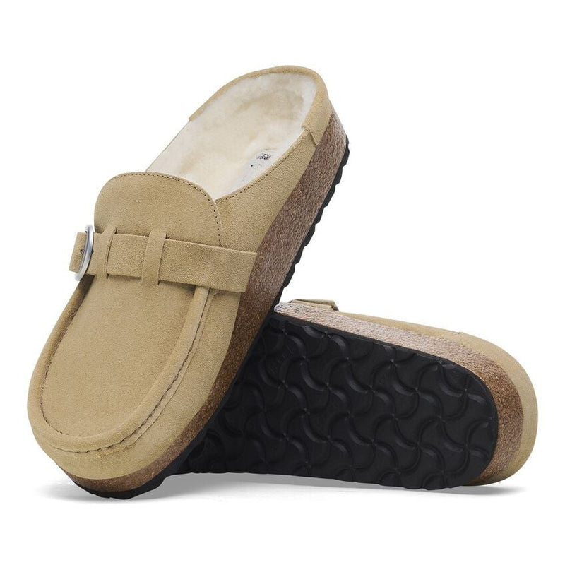 Buckley Suede Sherling Clogs Taupe