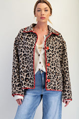 Animal Printed Fleece Jacket Animal
