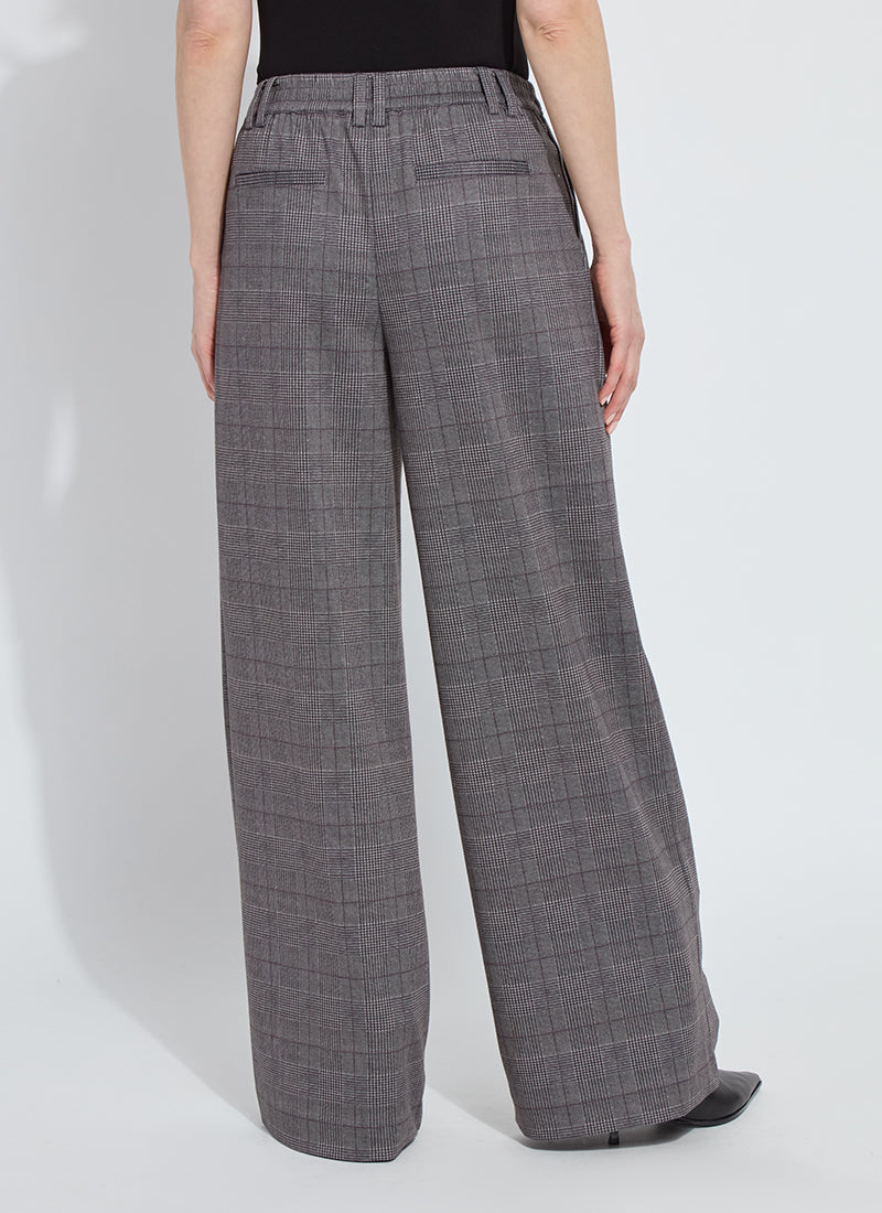 Darcy Pleated Wide Leg Ponte Trouser London Glen Plaid