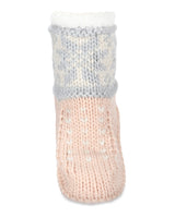 Snowflake Border Sherpa Lined Lounge Sock Blush