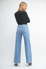 Stretchy Wide Leg Jeans Medium Denim