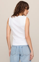 Ellie V Neck Tank White