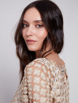Lurex Flower Textured Popover Gold