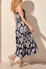 Sleeveless High Low Dress Indigo