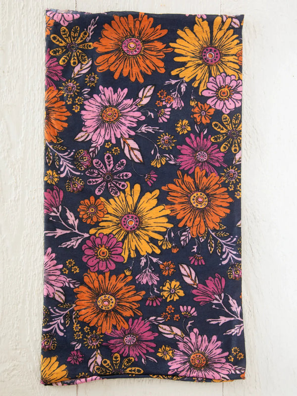 Full Boho Bandeau Navy Whimsical Daisies