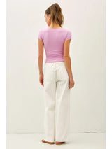 Square Neck Basic Tee Fondant Pink
