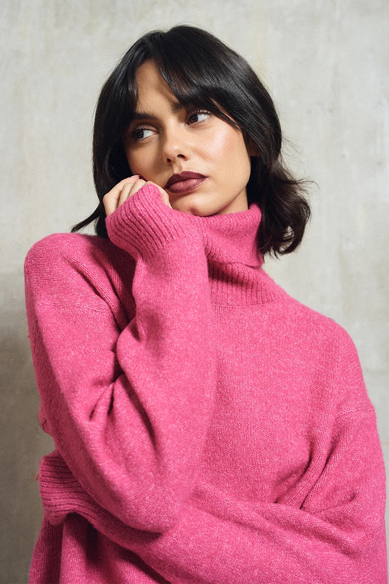 Turtleneck Marled Knit Sweater