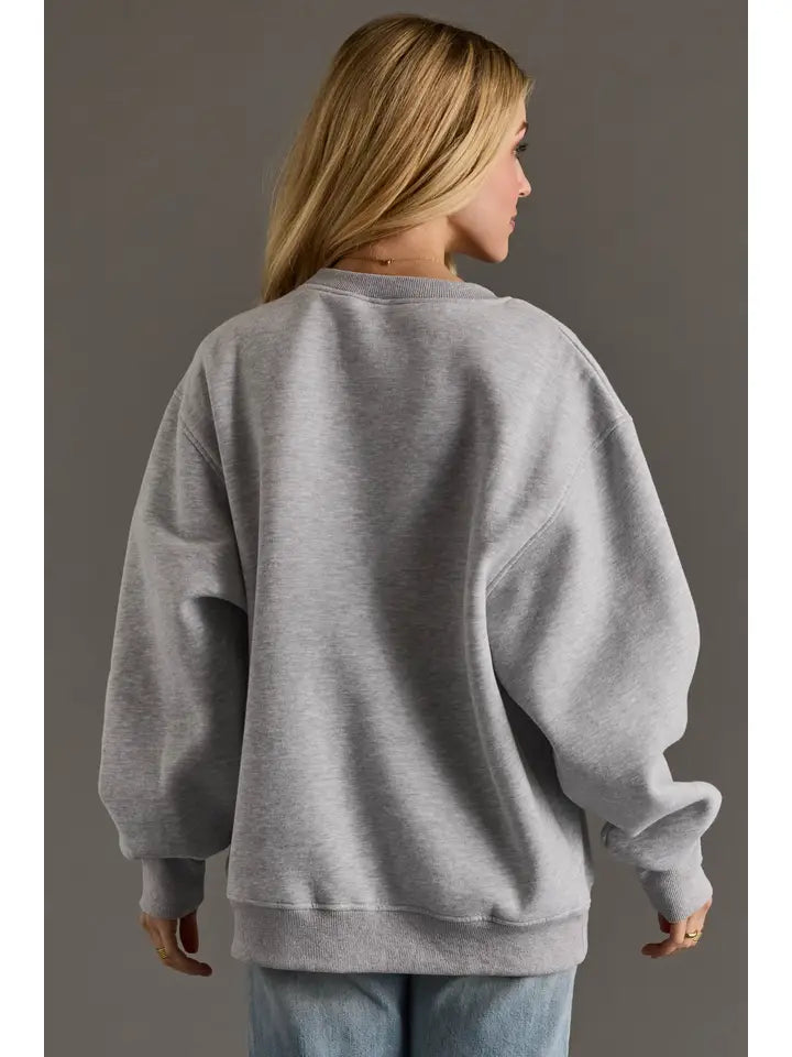 Margarita Weather Boucle Sweatshirt Grey