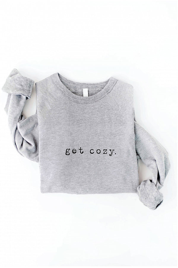 get cozy. Typewriter Graphic Sweatshirt Athletic Heather