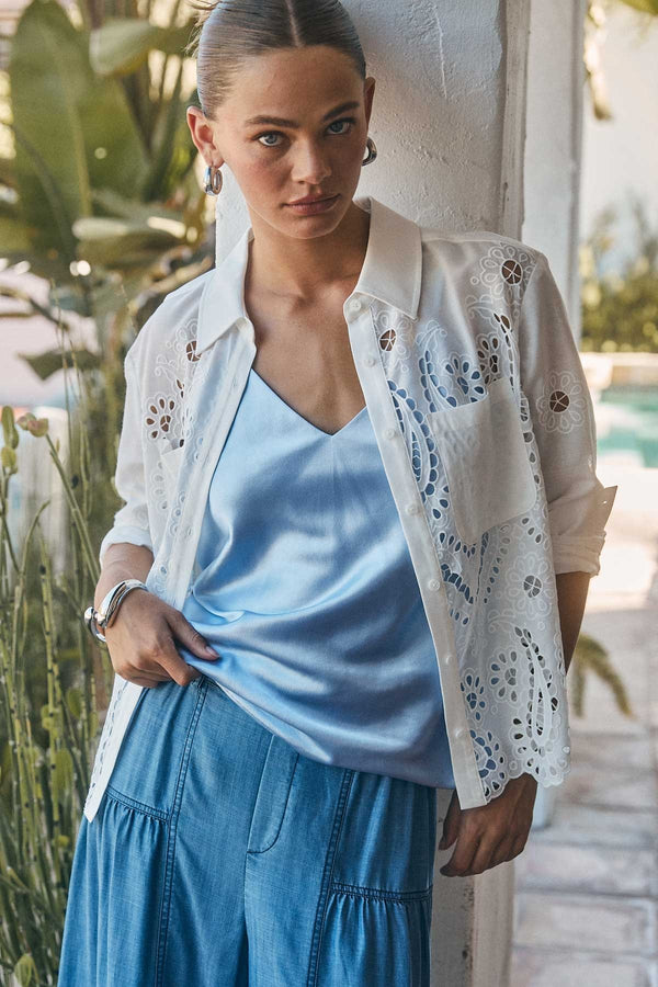 Eyelet Embroidered Shirt White
