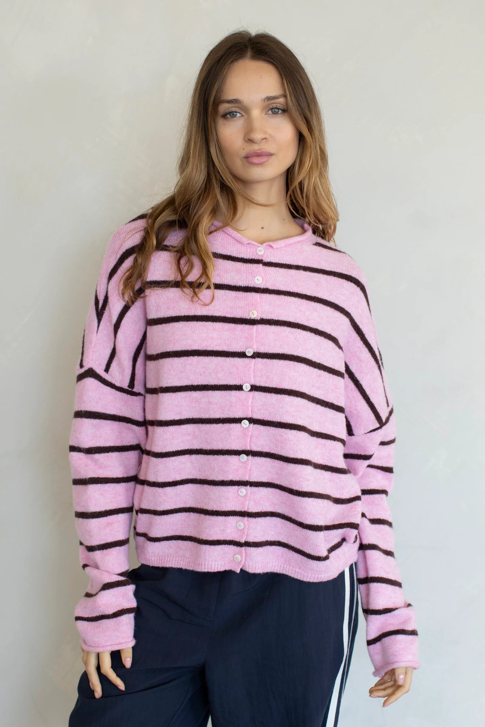 Cabana Stripe Piper Cardigan Pink