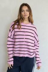 Cabana Stripe Piper Cardigan Pink