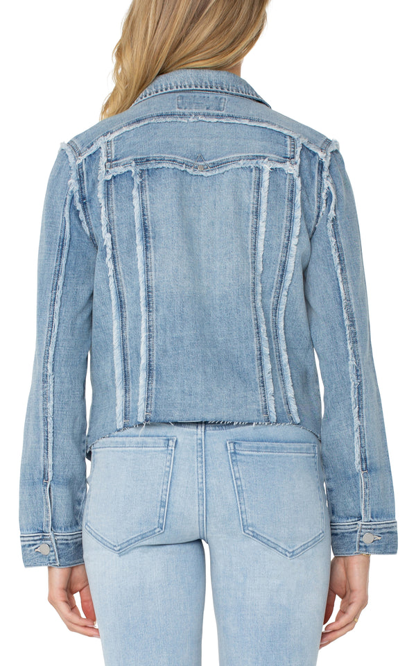 Multi Fray Trucker Jacket Newport Bay