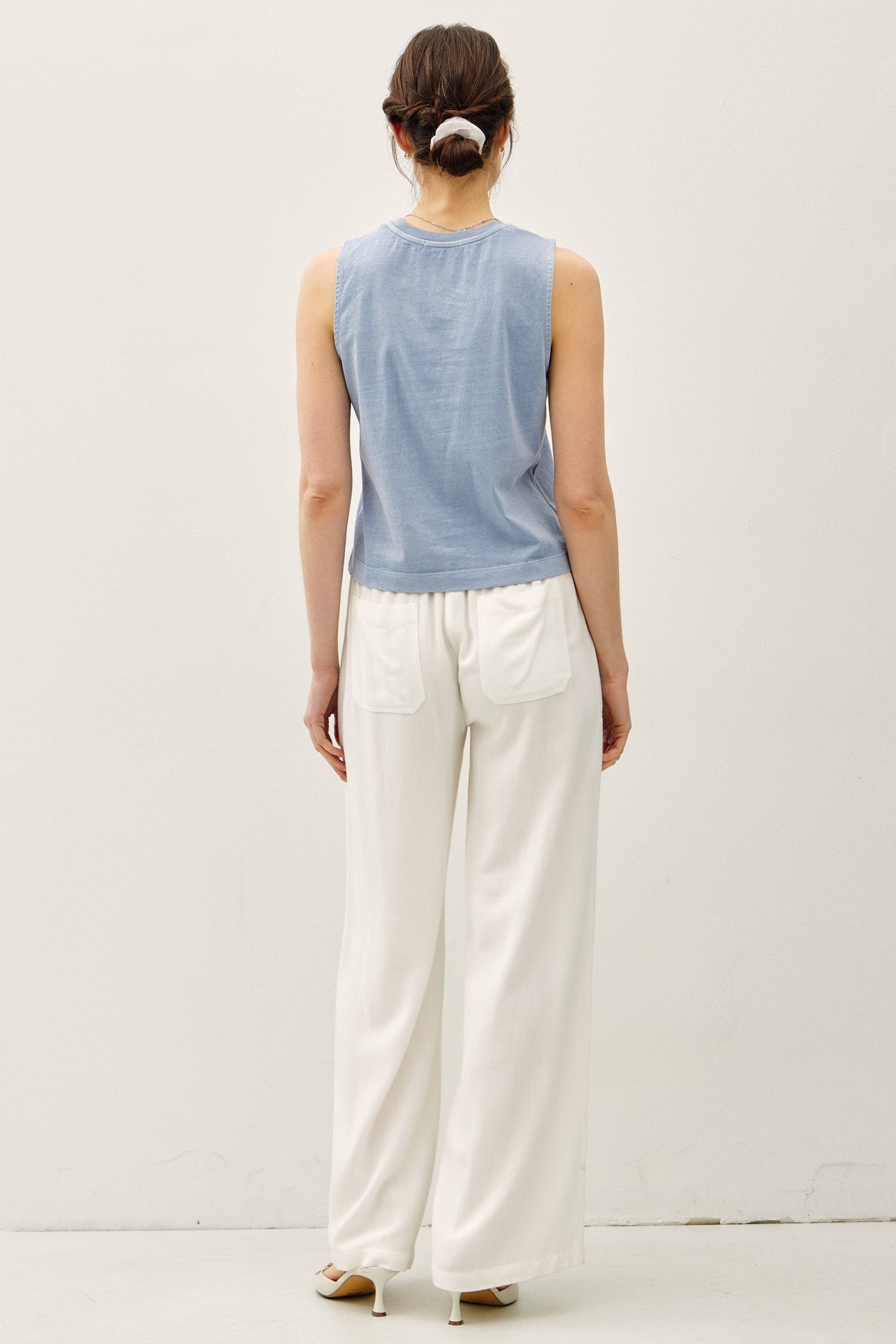 Acid Wash Boxy Cut Tank Denim