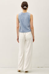 Acid Wash Boxy Cut Tank Denim