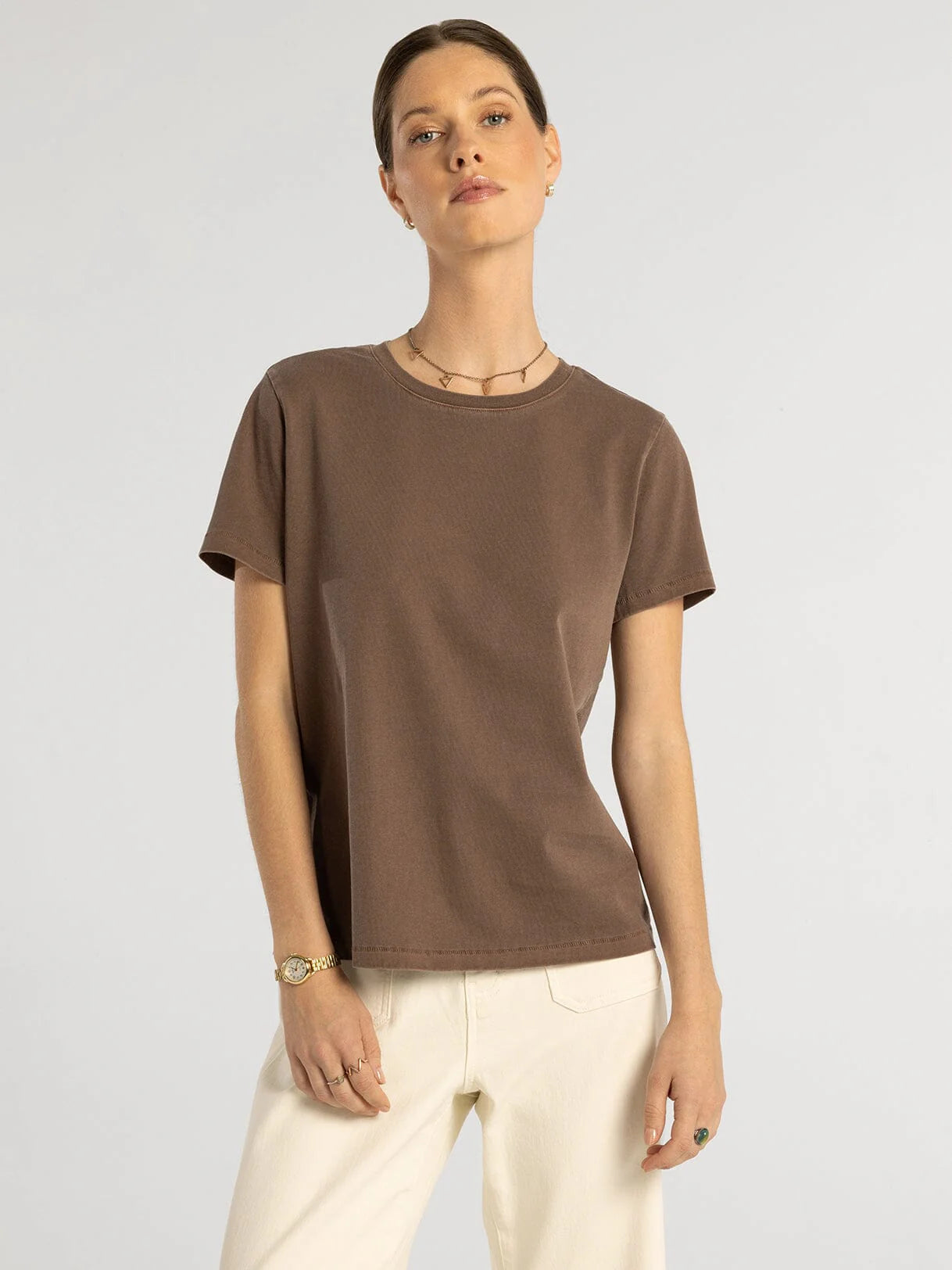 Asher Relaxed Fit Tee Deep Mahogany