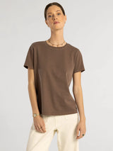 Asher Relaxed Fit Tee Deep Mahogany