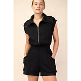 Modal Scuba Luxe Sleeveless Romper Black