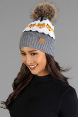 Fox Pattern Pom Hat