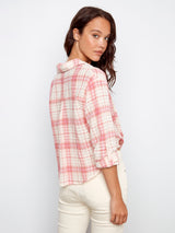 Front Twist Hem Button Down Print Top Candy