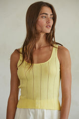Maisie Ribbed Tank Yellow
