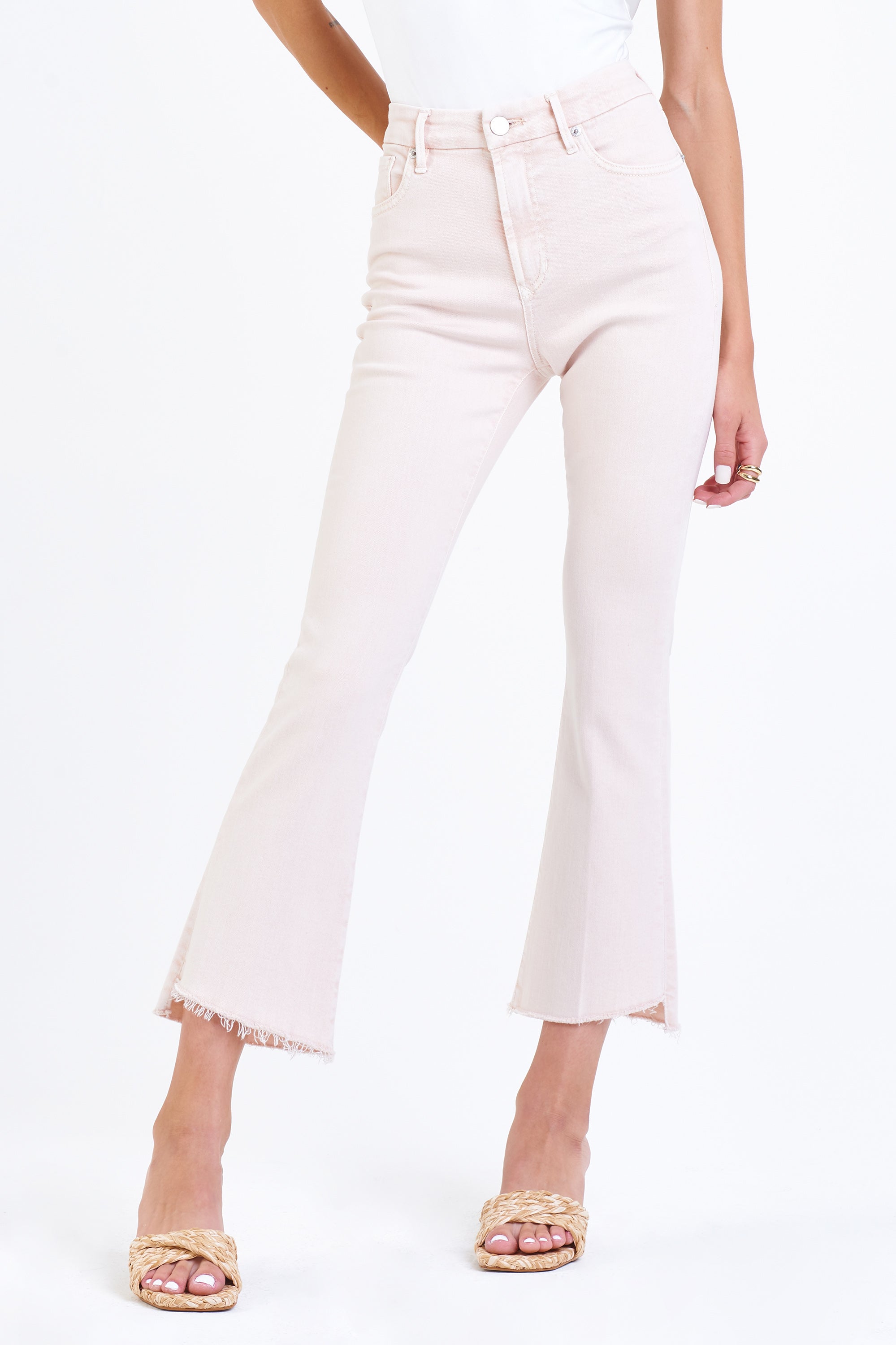 Jeanne High Rise Crop Flare Heavenly Pink