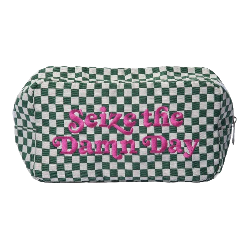 Seize The Damn Day Checkered Bag