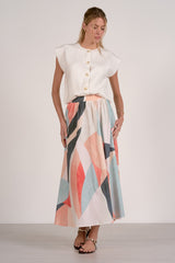 Elastic Waist Printed Skirt Multi Prism