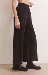 Scout Jersey Wide Leg Crop Pants Black