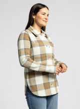 Leah Plaid Jacket Cream Grey Bronze