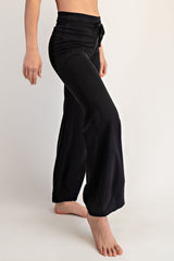 Bubbled Flare Yoga Pants Black