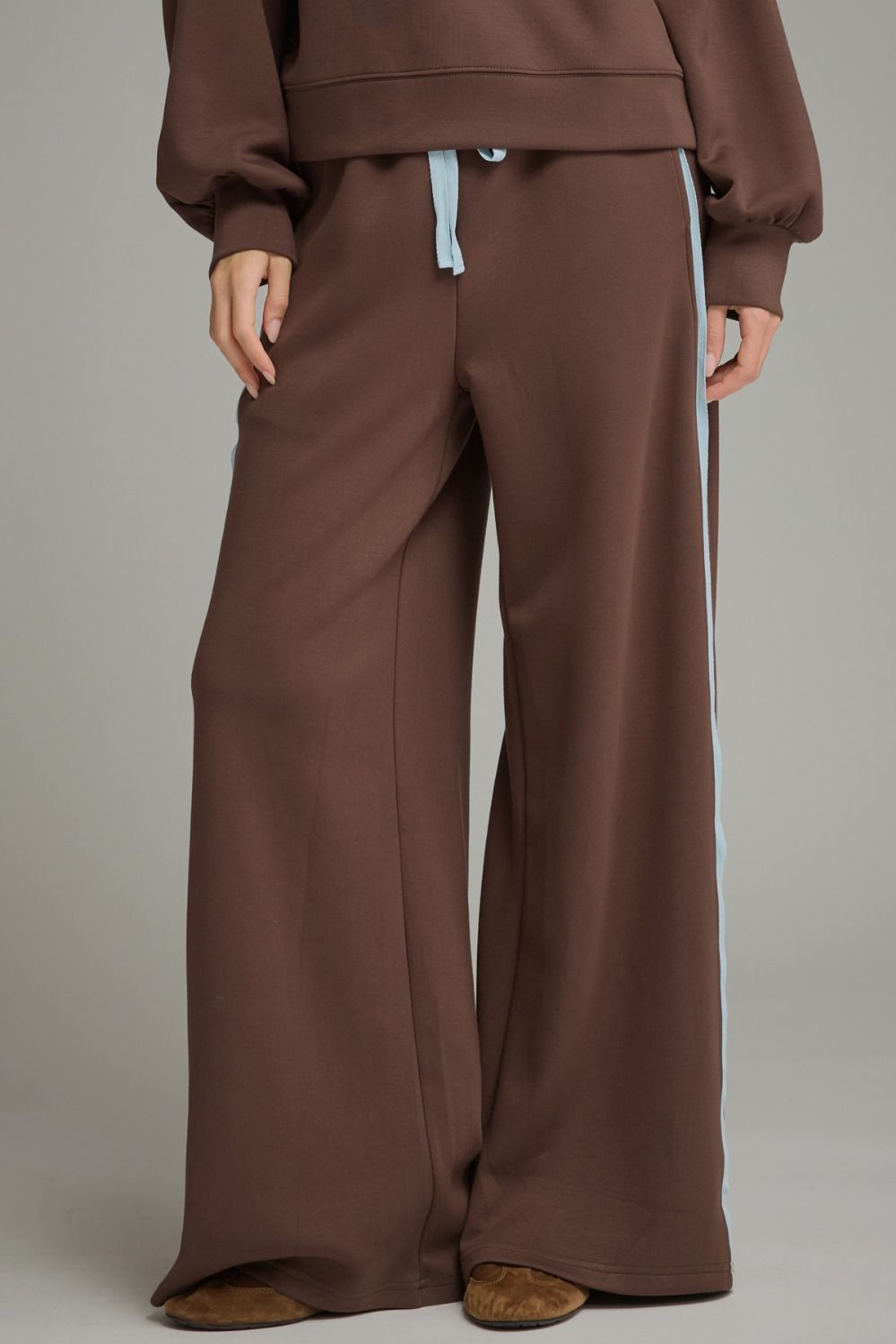Side Piping Tie Waist Pants