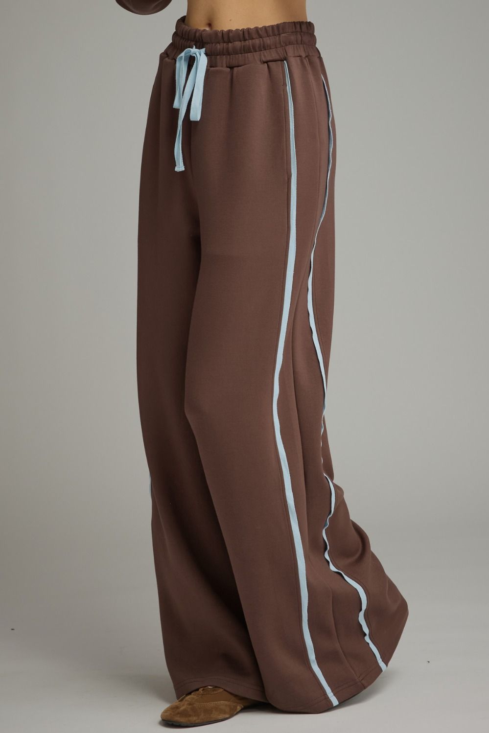 Side Piping Tie Waist Pants