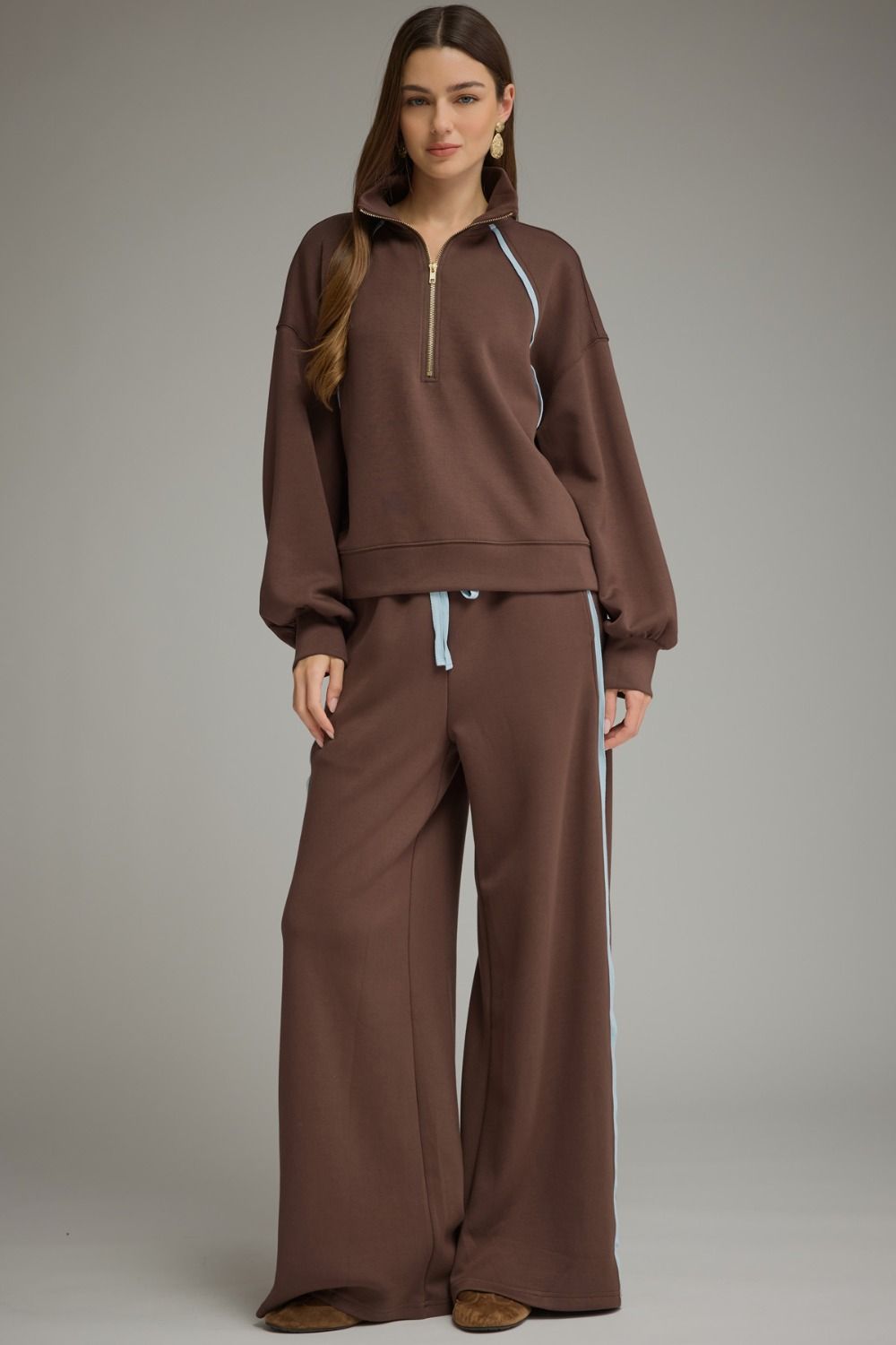 Side Piping Tie Waist Pants